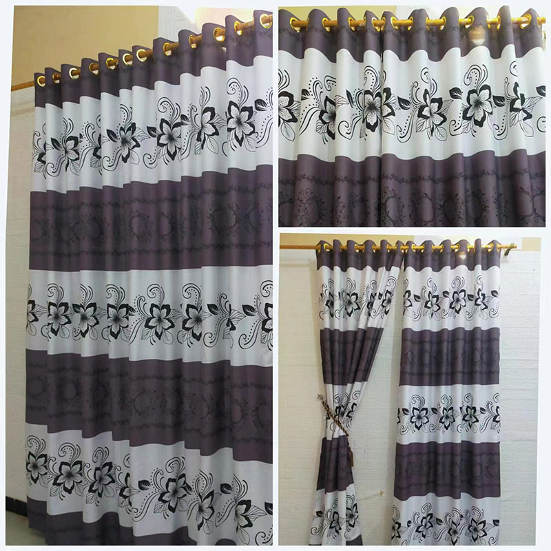 Blackout Polyester Fibre Living Room Damask Curtain